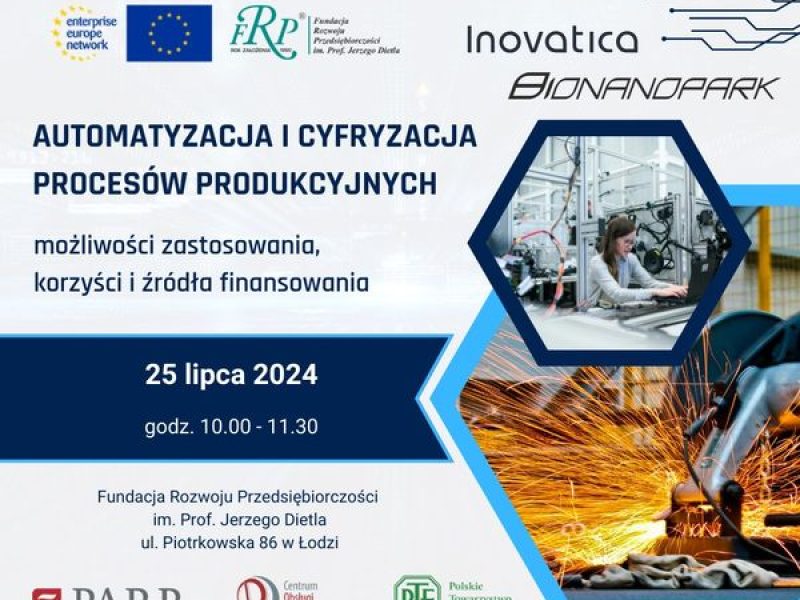 Zdjęcie prezentujące - Automatyzacja i cyfryzacja procesów produkcyjnych – możliwości źródła finansowania – 25 lipca