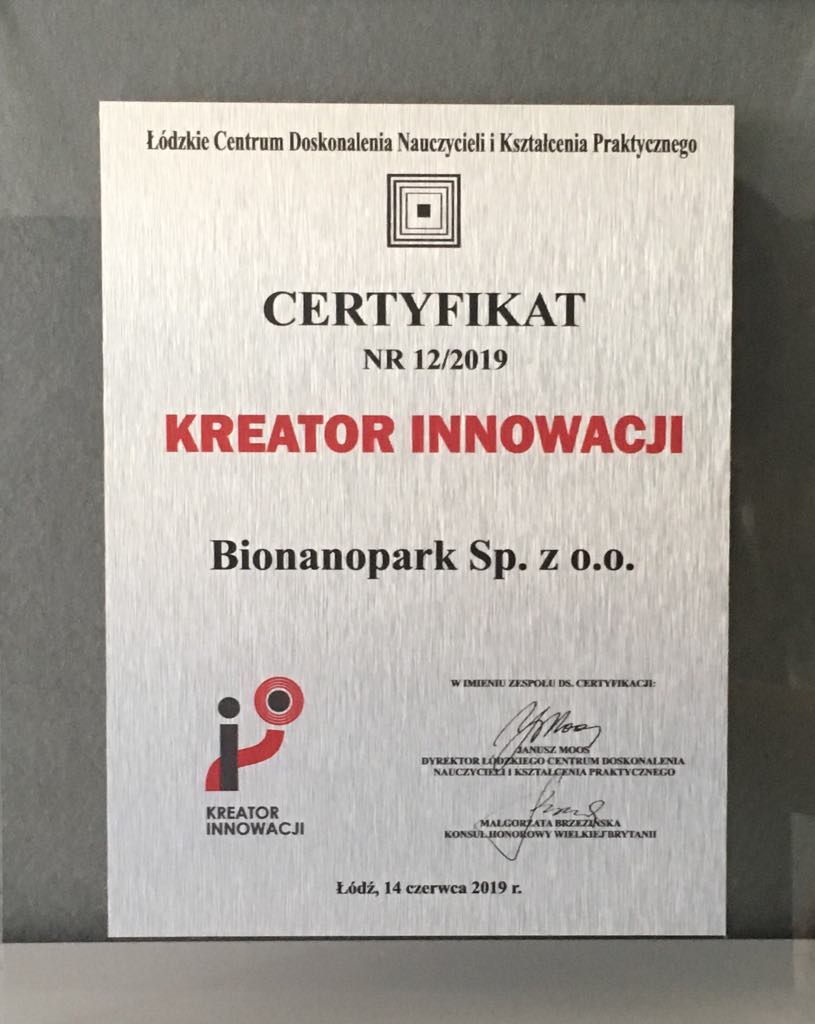 Bionanopark „Kreatorem Innowacji”